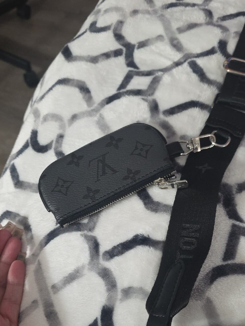 Louis Vuitton Black Monogram Shadow Messenger Bag with Strap - Picture 3 of 10